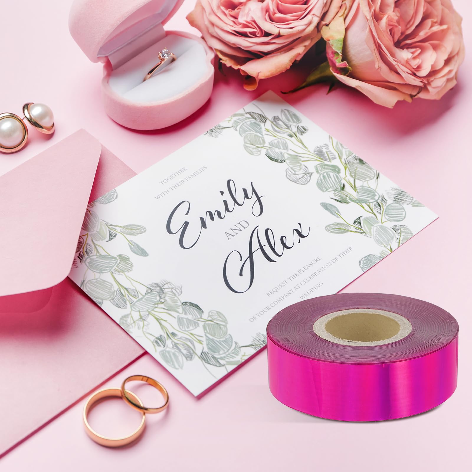 Papel De Estampado En Caliente, 1 Rollo Dorado + 1 Rollo Plateado De 3 Pulgadas X 400 Pies, Papel Dorado Anodizado De Transferencia De Calor De Poliuretano Para Máquina De Estampado