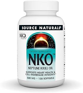 Source Naturals NKO Neptune Krill Oi, Supports Heart Health and Cell Membrane Integrity*, 500mg - 120 Softgels
