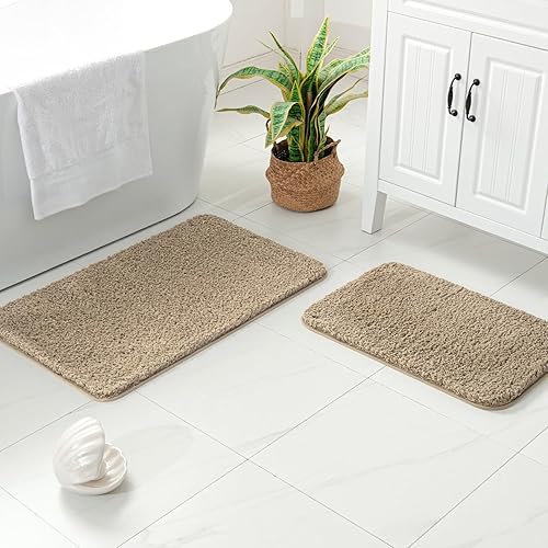 Miniatura 63 de MIULEE - Juego de 2 tapetes de baño antideslizantes y peludos de microfibra de felpa suave, extragruesos y absorbentes, para bañera y ducha, lavable