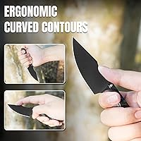 Vista 4 de Cuchillo de hoja fija Kizer Mini Arpón con funda, cuchillo de caza de 3V con mango G10, cuchillos pequeños de hoja fija para acampar y supervivencia