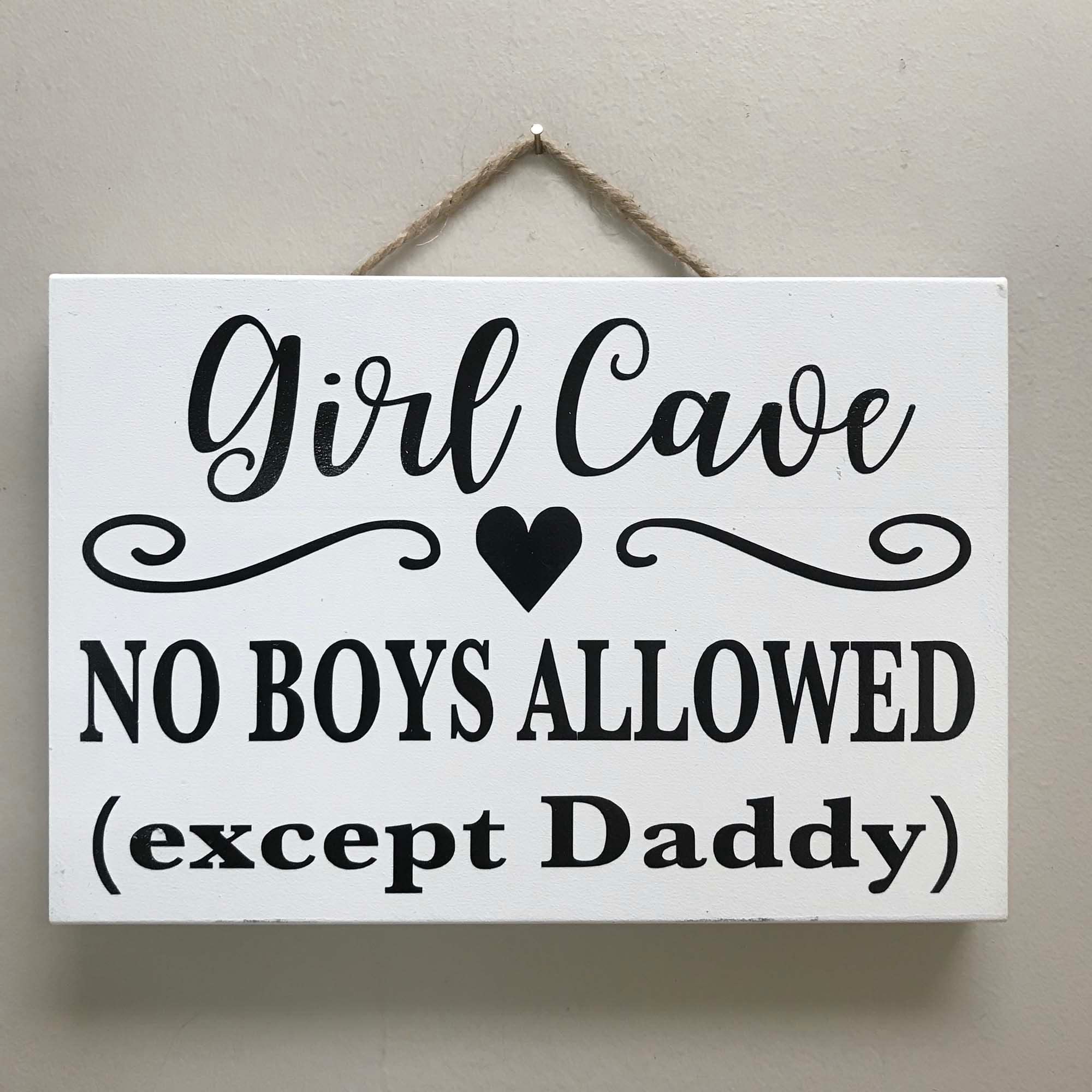 Ingzzaac Girls Metalpostera51146 Cave No Boys Allowed Except Daddy Sign Childs Room Decor Wall Hanging Retro Metal Tin Sign 8X12 Inches