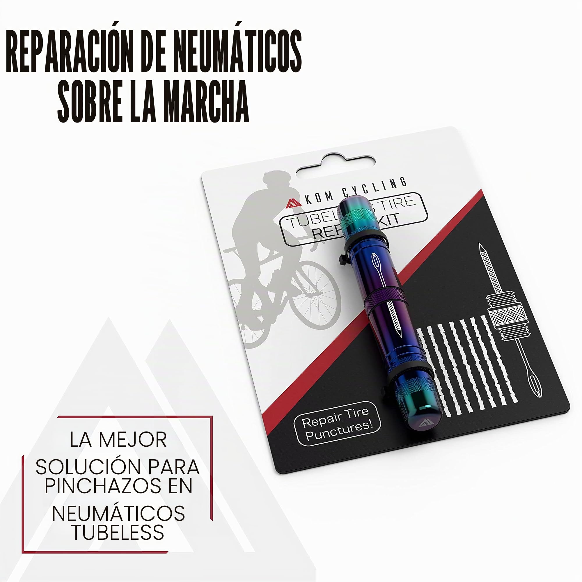 KOM Cycling Trt Kit de reparación de neumáticos sin cámara, Unisex