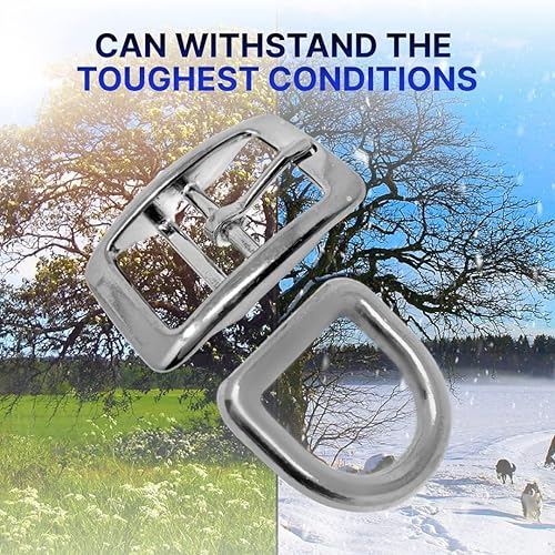 Miniatura 7 de Regal Dog Products 34" Inch Double Bar Buckle and Matching D-Ring in Nickel Plated Hardware (6-pack)