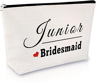 Junior Bridesmaid Gift Makeup Bag Bridesmaid Proposal Gift Maid of Honor Gift from Bride Bridal Shower Gift Bridal Party Gift Wedding Party Gift Birthday Valentines Day Gift Travel Cosmetic Pouch