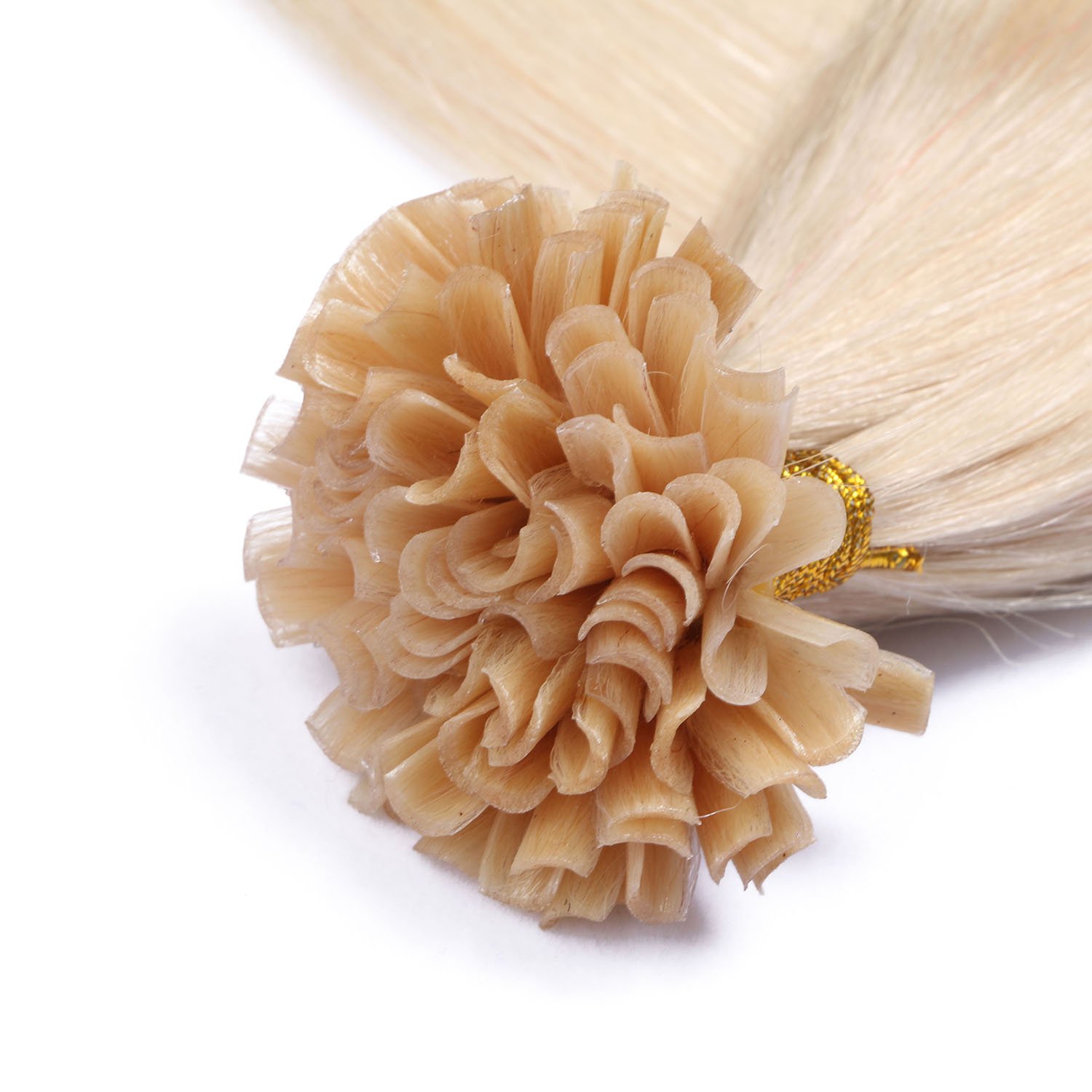 Keratin Bonding - # 60 - WEISSBLOND - 60cm - 50 Strähnen - 1g - 100% Remy Echthaar Haarverlängerung U-Tip Extentions by NOVON Hair Extensions mit sehr hoher Qualität