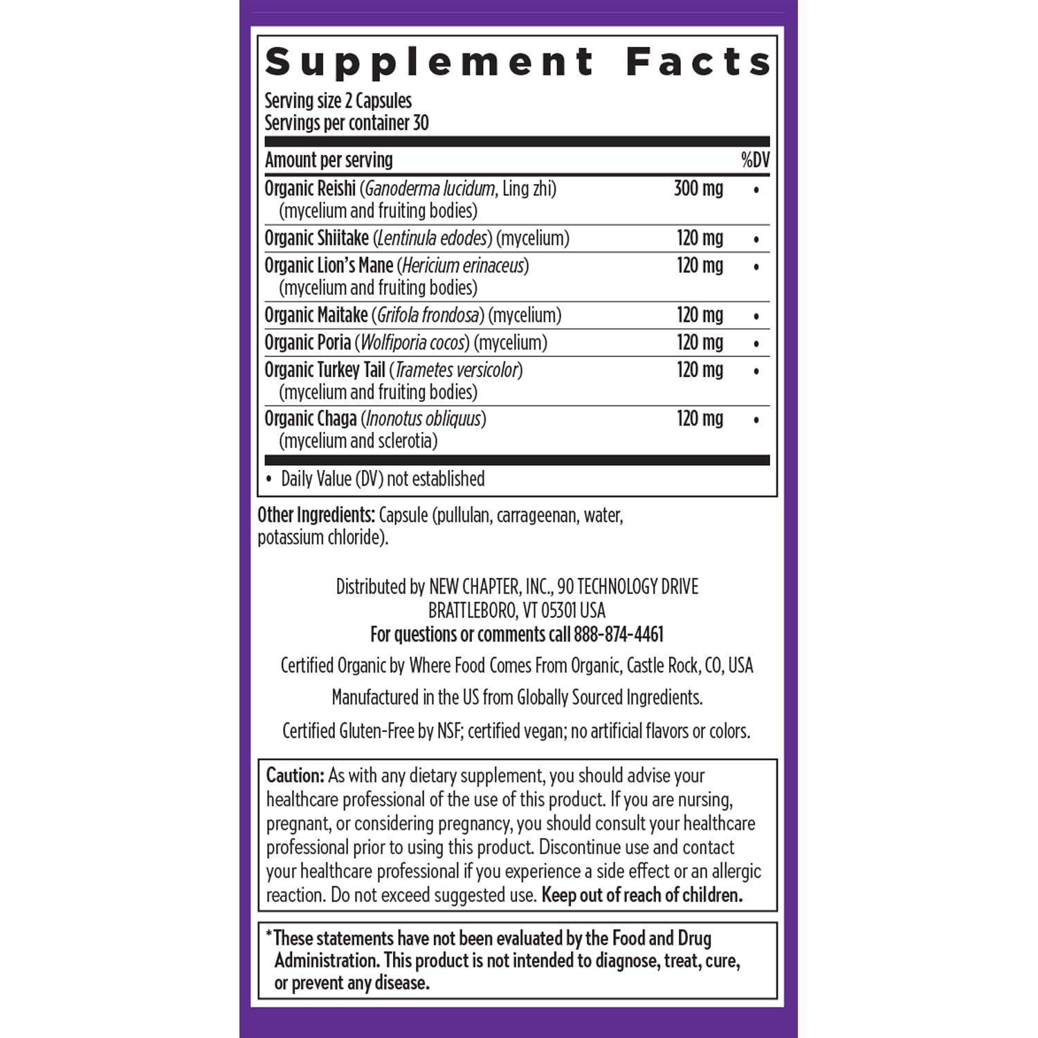 New Chapter Reishi and Shiitake Mushroom Supplement, 120 Count — Amazon image 6