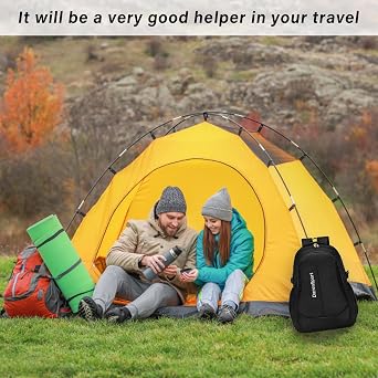 Travel Backpack Durable & Water Resistant, Day Pack Backpack, Breathable Padded Back & Straps, Unisex Durable Handy Daypack for School Work Hiking Camping Travelling, Rucksack for Men