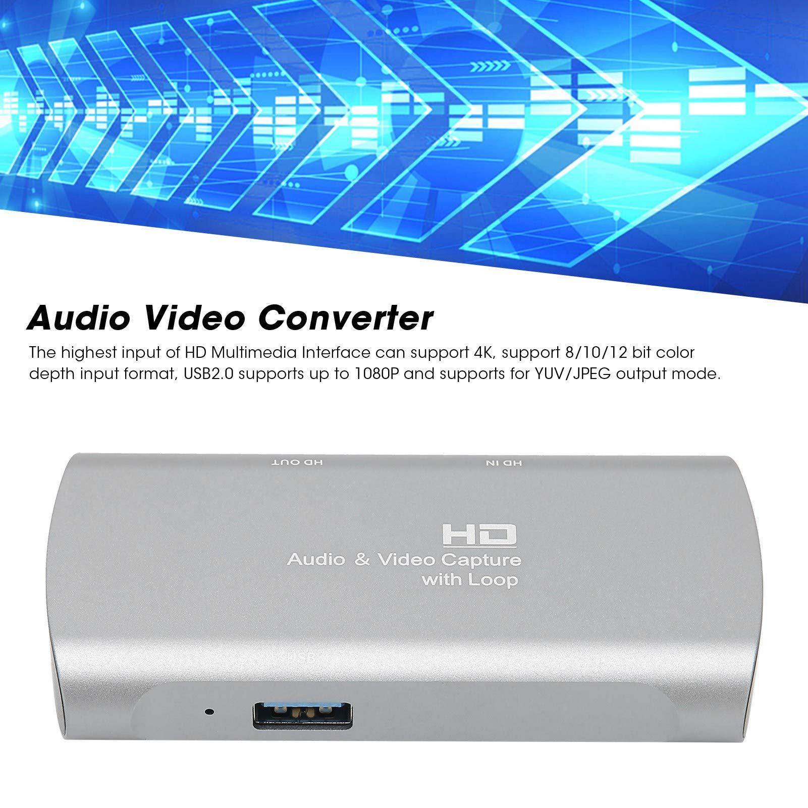 Carte D'acquisition Vidéo 4K, Adaptateur vers USB Premium pour L'enregistrement et la Diffusion Vidéo, 1 unité