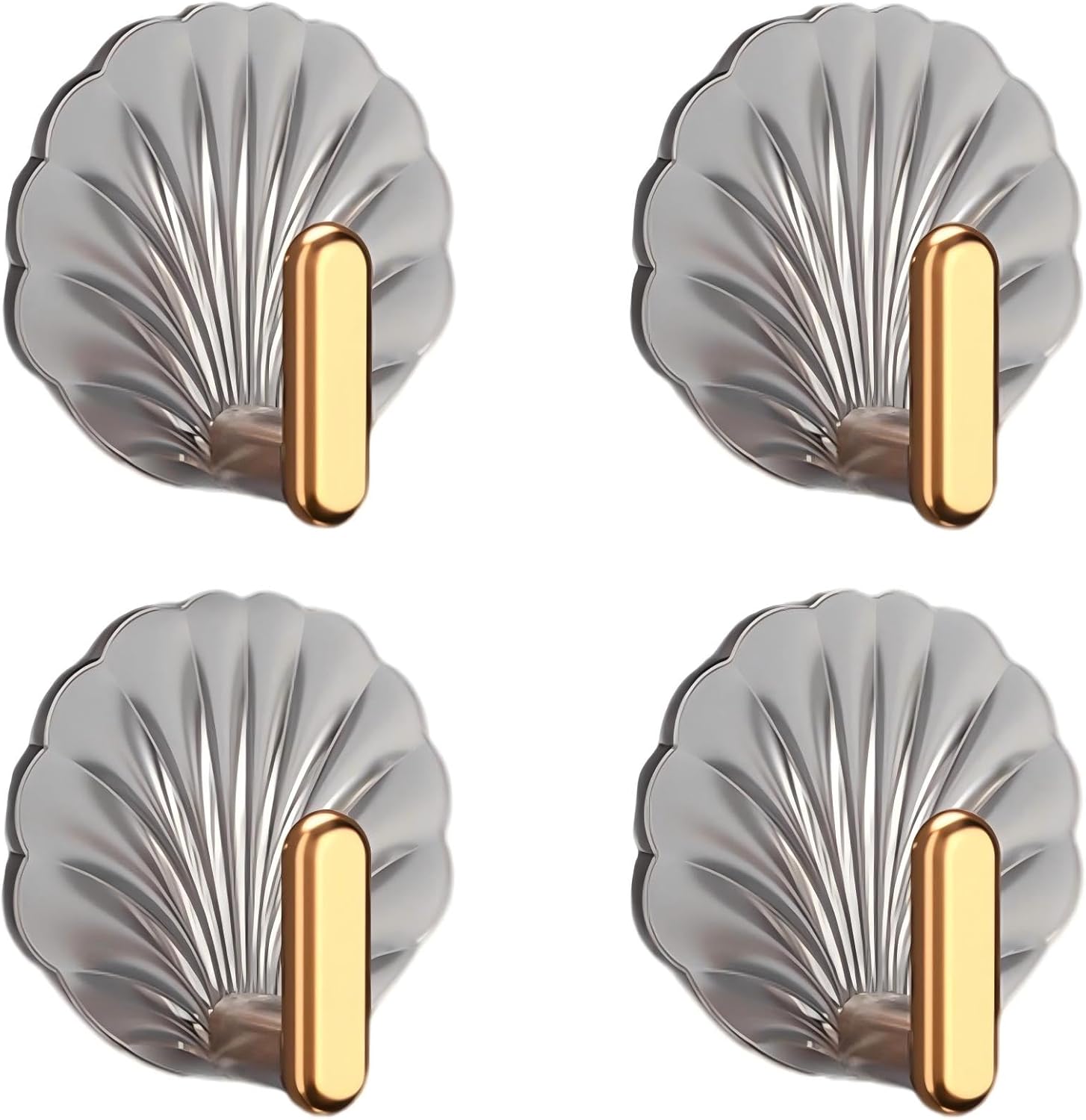 Adhesive Wall Hooks, Heavy Duty Decorative Hangers for Keys, Purses, Over The Door, 4 Pack