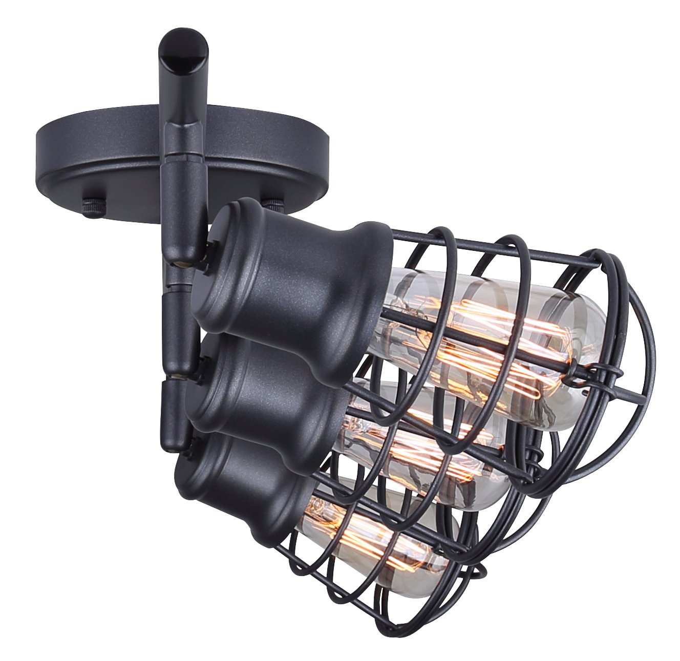 Condition photo showing As Is for CANARM IT611A03GPH Otto 3 Light Track Rail Graphite with Metal Cage Shades