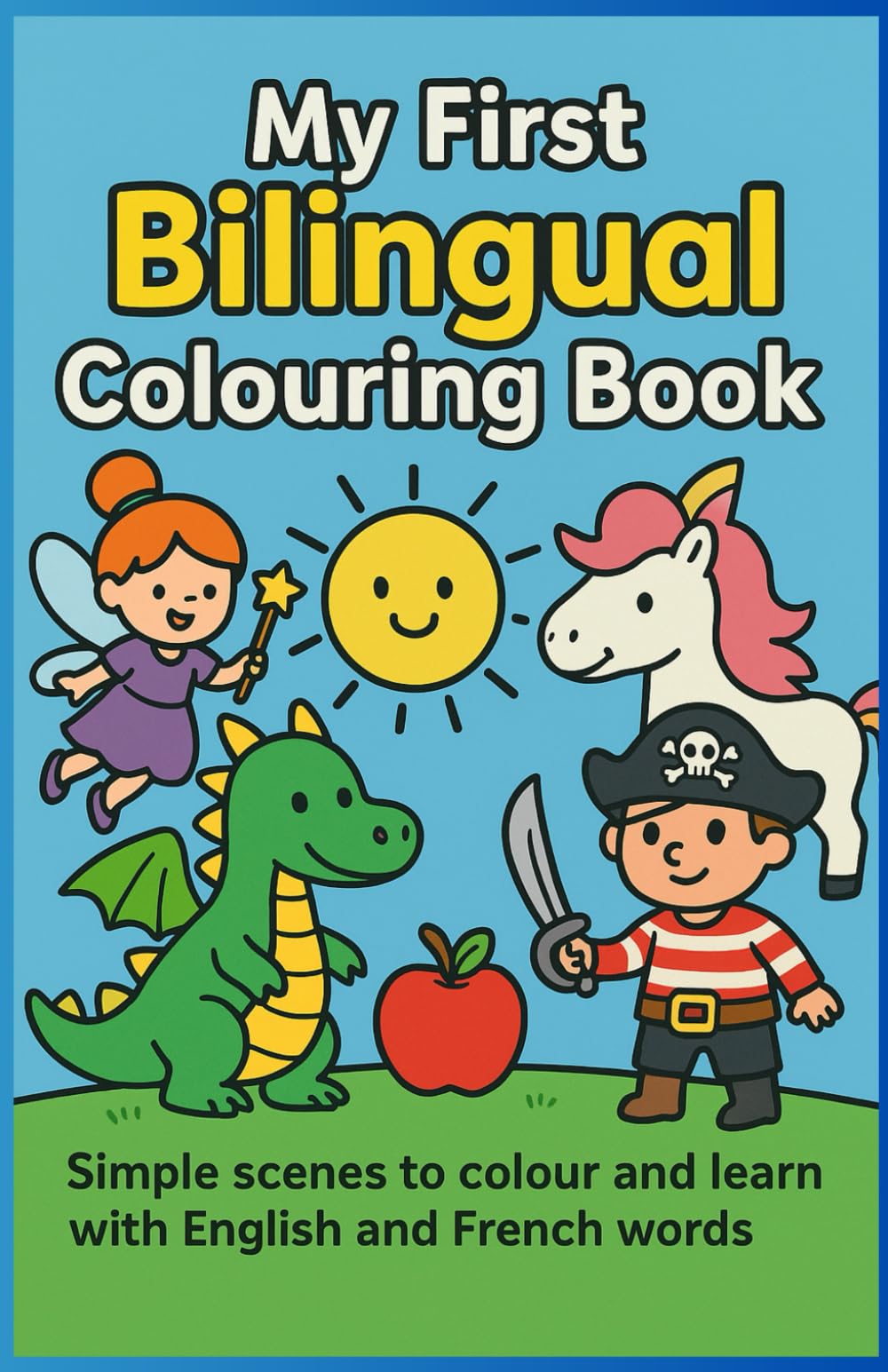 My First Bilingual Colouring Book English-French: Simple scenes to colour and learn with English and French words
