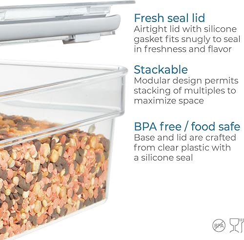 Miniatura 5 de IDESIGN The Fresh Collection - Contenedor de almacenamiento grande y corto para productos secos, 7.85 pulgadas de largo x 10.5 pulgadas de alto x 3