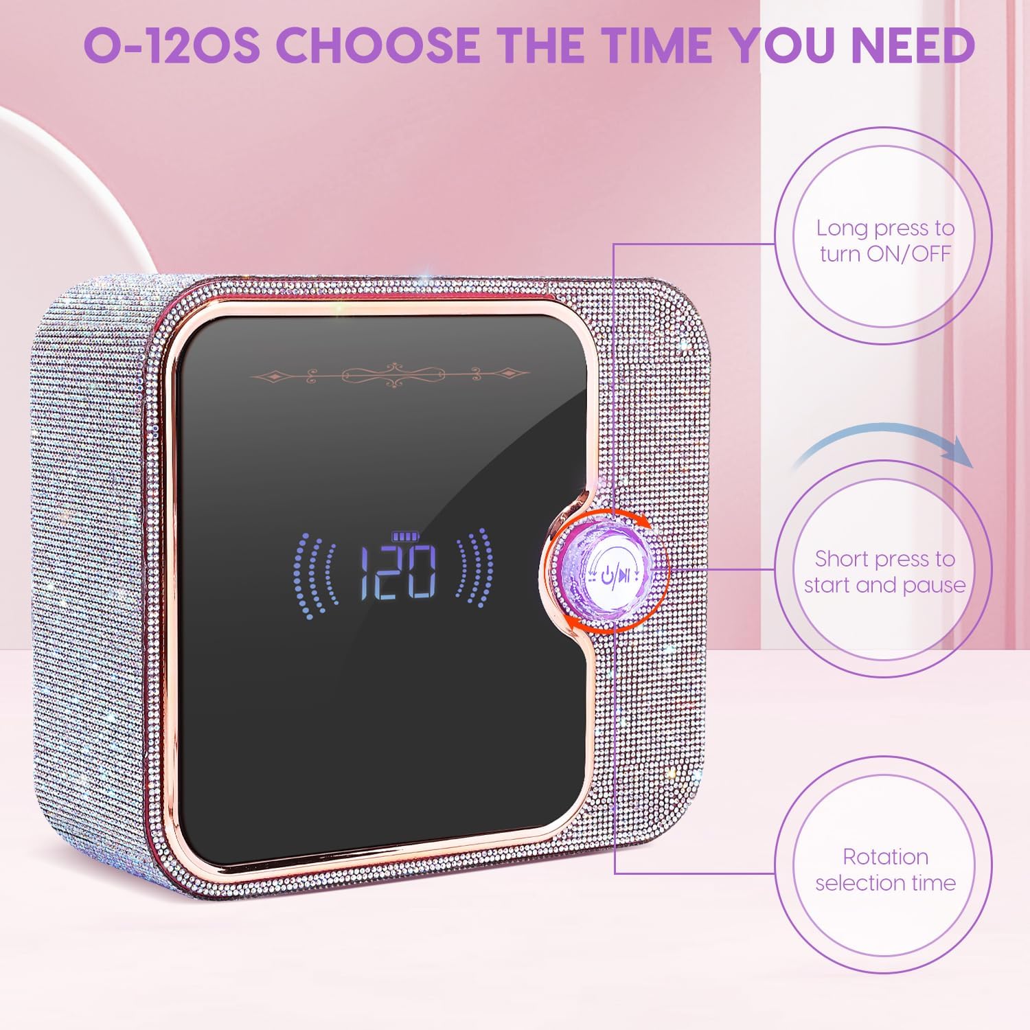 UV Light for Nails, Rechargeable UV Nail Lamp, Fast Nails Dryer Curing Lamp, Gel Nail Polish UV Light, 0-120S Arbitrary Timing, for Salon & Home