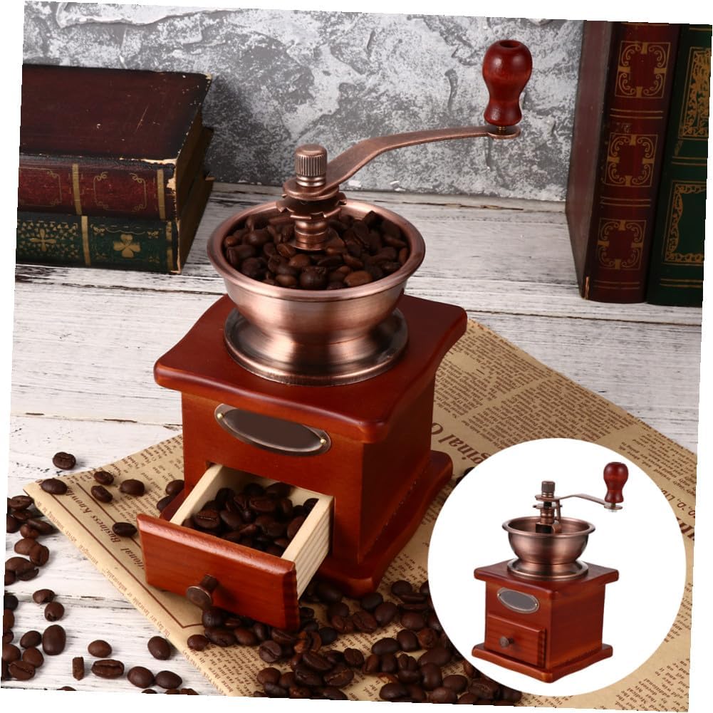 Garneck Manual Coffee Grinder Handheld Bean Grinding Machine Adjustable Coarseness Stainless Steel for Home Brewing and Travel