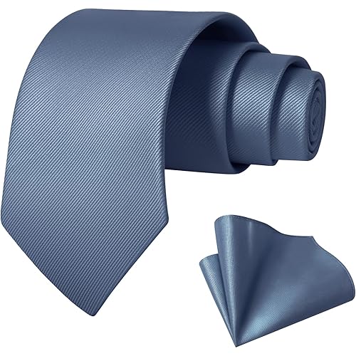Men's Classic Soild Color 3.15"（8cm Necktie and Pocket Square Sets Wedding Business Tie & Gift Box