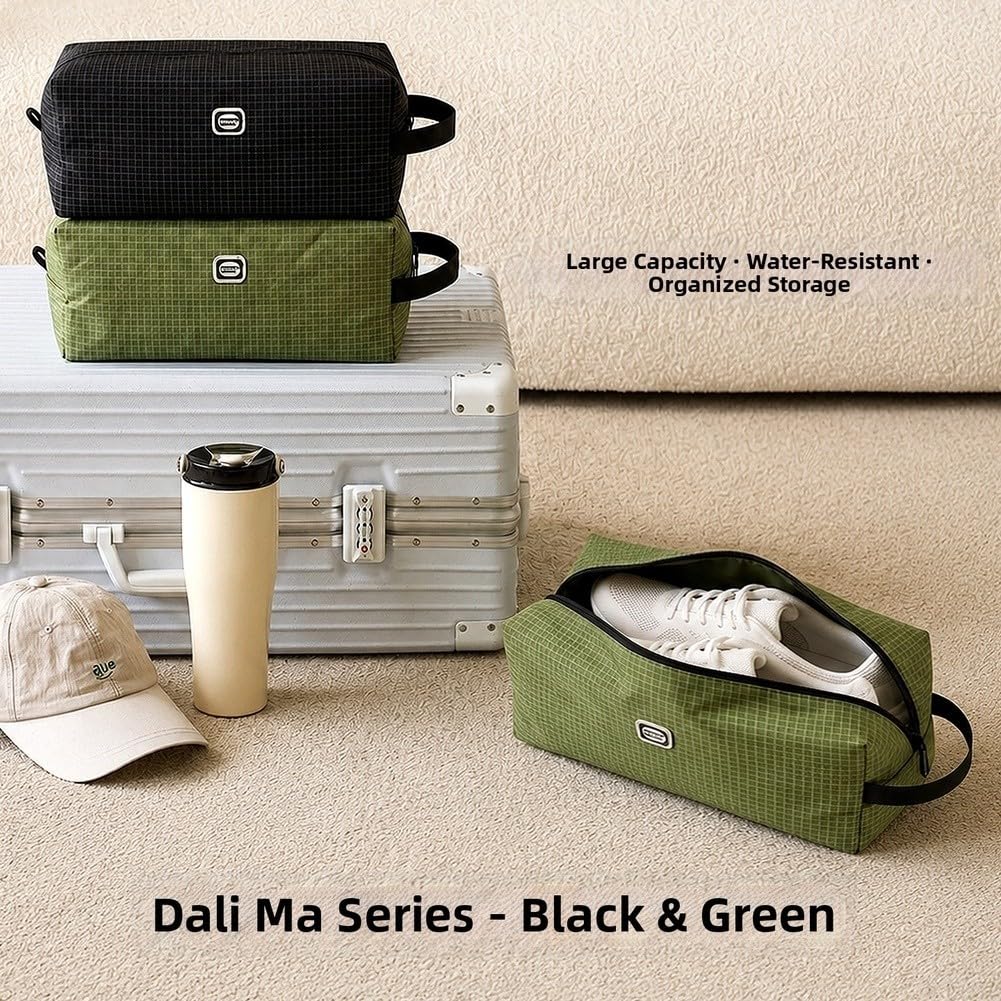 Sacca Scarpe da per viaggio Impermeabile in Nylon per dyneema - Organizer Valigie per Sneaker Fino al 43 - per verde Montagna(B)