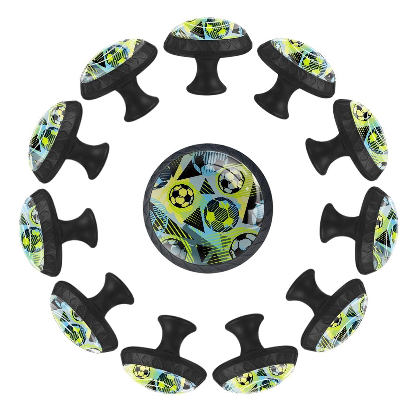 Poignées de tiroir de football lot de 12 boutons ronds 35 mm pour commode enfant