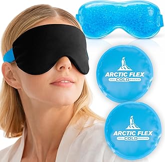 Cold Eye Mask - Gel Ice Pack for Cool Sleeping, Dry Night Treatment - Reusable Hot Spa Therapy for Sleep, Skin Puffiness, Migraine
