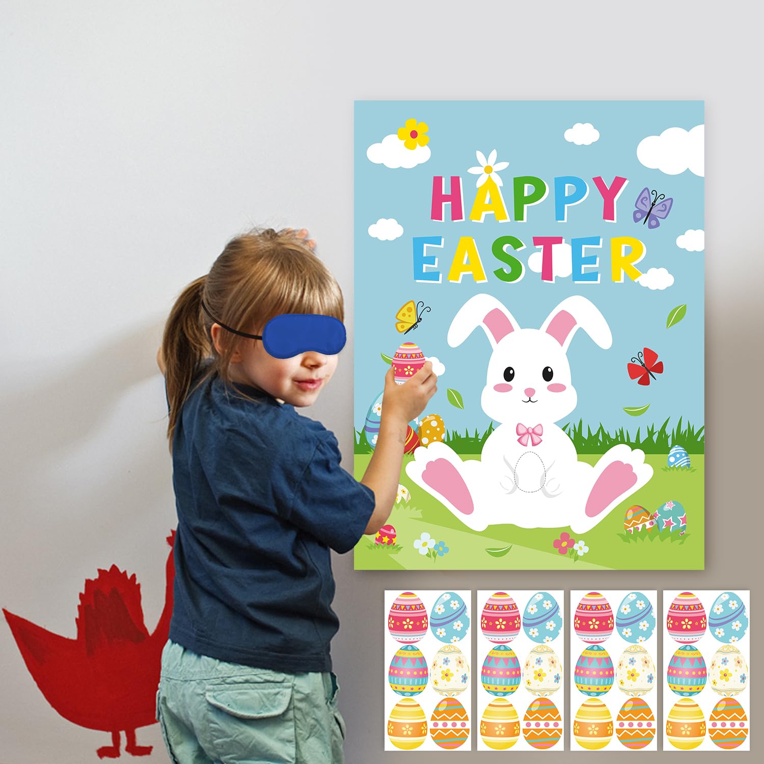 HOWAF Easter Crafts For Kids, Easter Giant Colouring Poster Happy