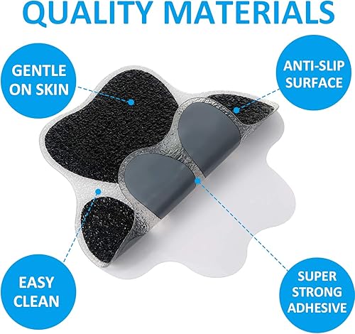 Vista 13 de Mudder 20 calcomanías antideslizantes para bañera, calcomanías antideslizantes para regadera, calcomanías adhesivas para patas, pisadas de tracción