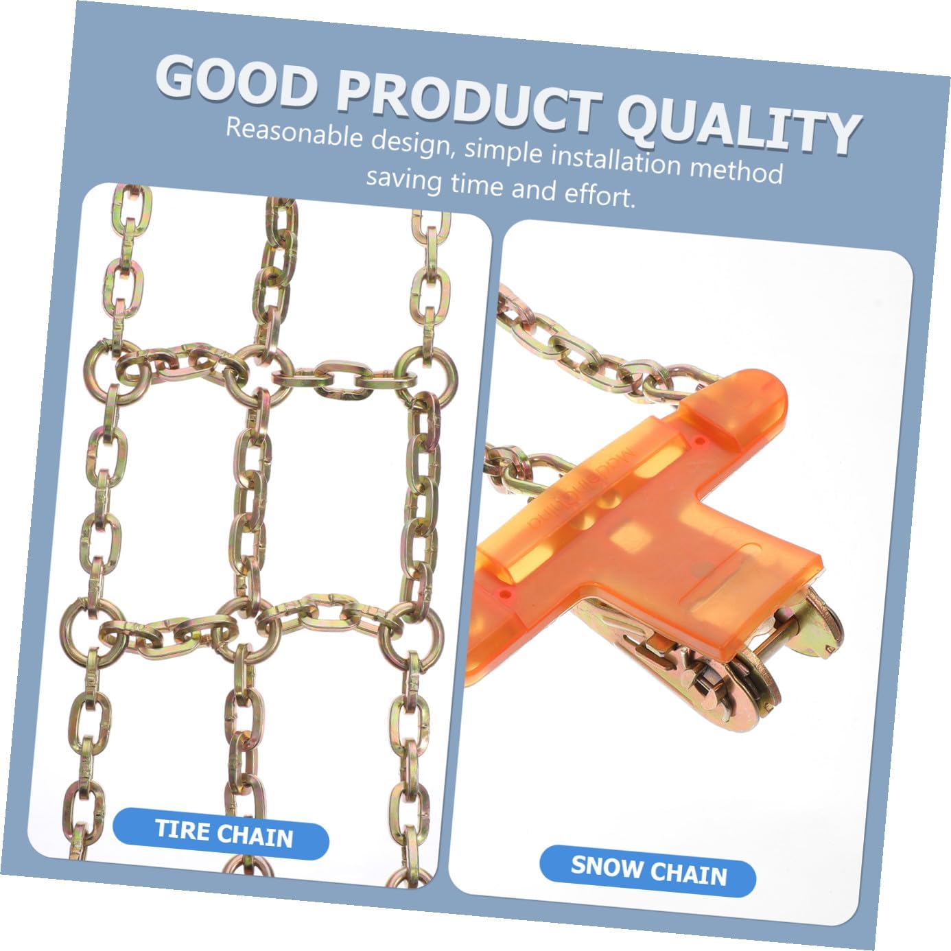 SECFOU Steel Tire Chain Anti-skid Snow Chain for Cars Outdoor Winter Accessory Easy Installation No Jack Needed Emergency Road Safety