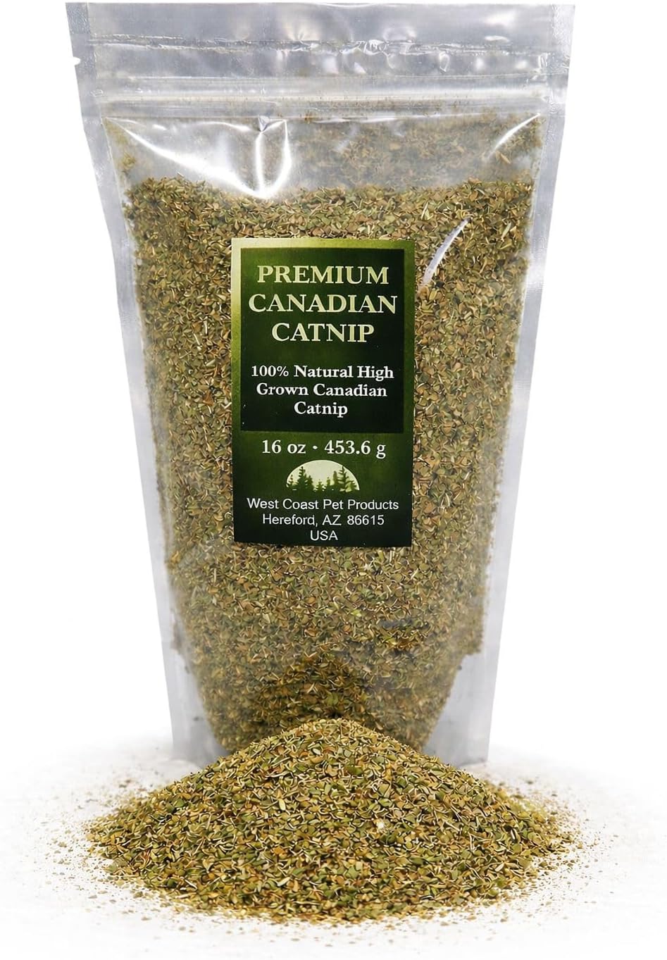 Canadian Natural Catnip for Cats – Fine Cut Catnip 16 oz (18 Cups) – 100% Pure Nepeta Cataria – Potent Catnip Leaf Refill for Cat Toys, Scratchers & Beds – Resealable Bag