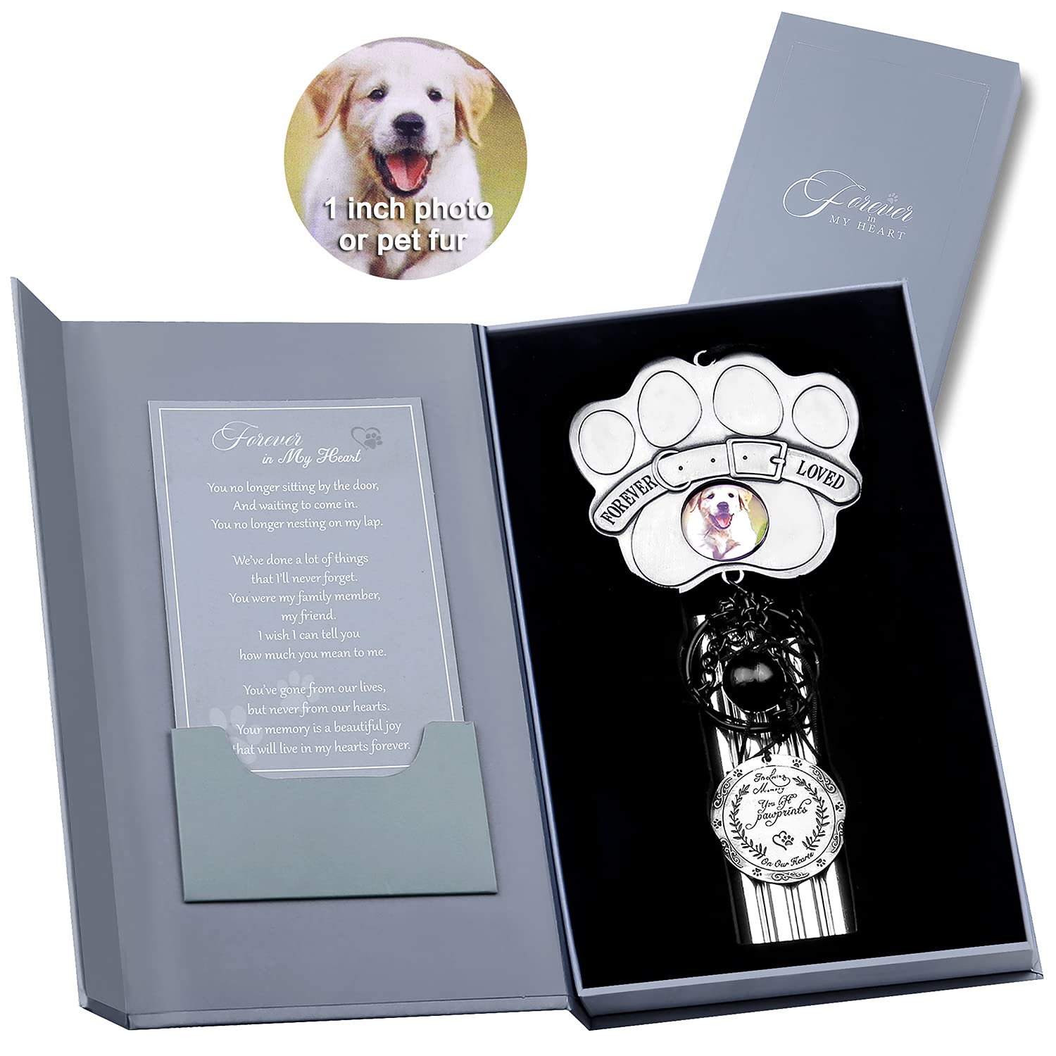 Buy YOUIN Pet Memorial Wind Chime 19" with Photo Frame Gift Box