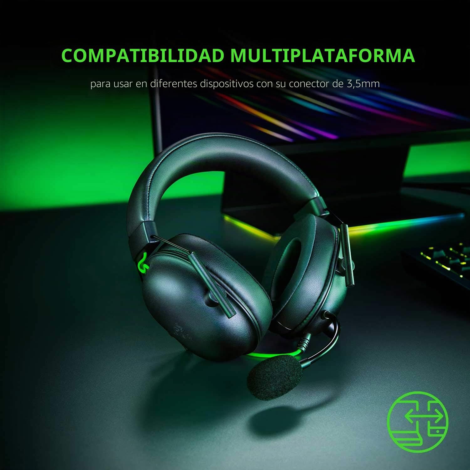 Razer BlackShark V2 X - Auriculares para Videojuegos: Sonido Envolvente 7.1 – Controlador de 50 mm – Almohada de Espuma viscoelástica – para PC, PS4, PS5, Switch, Xbox One, Xbox Series X|S, Mobile –