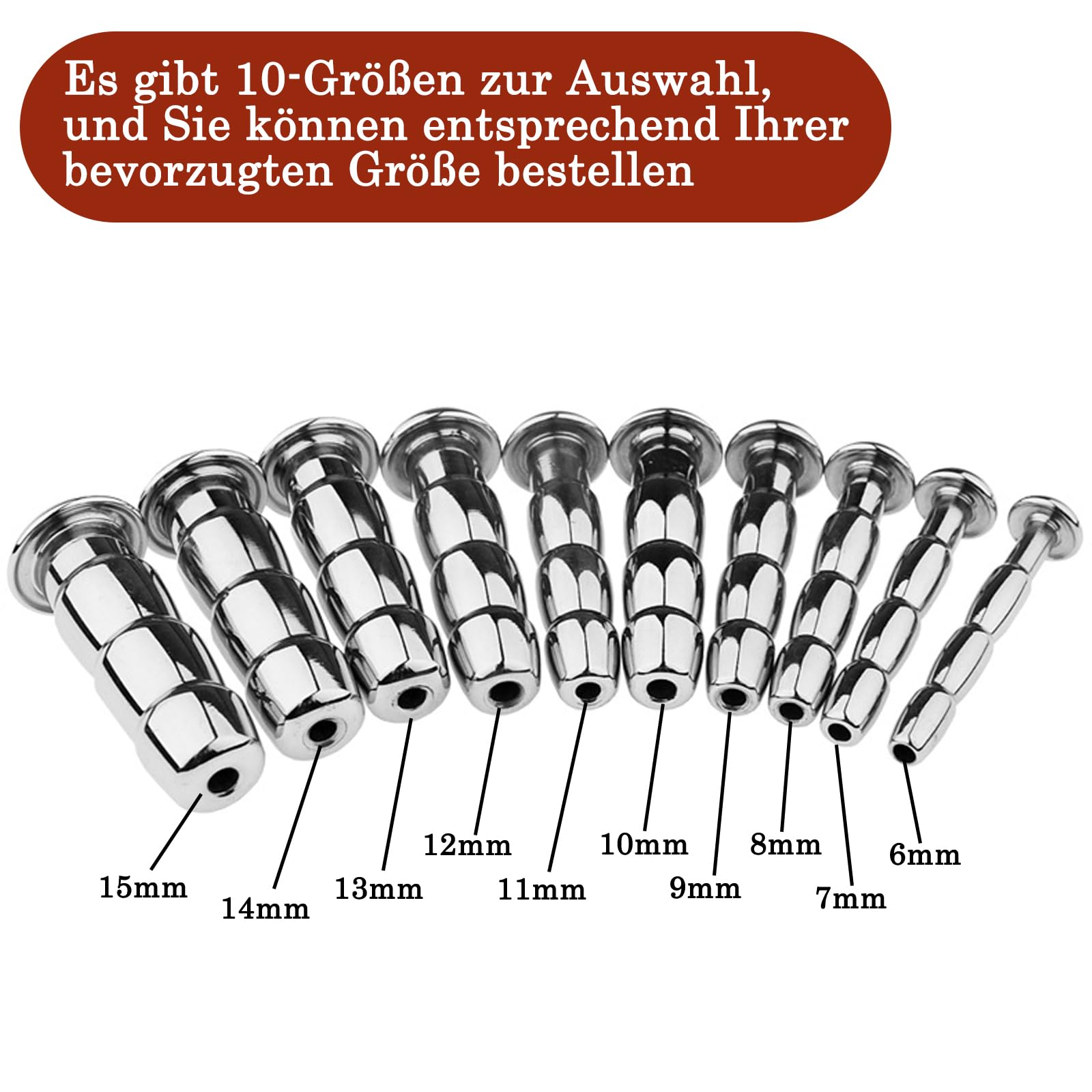 BDSMAGE Dilatatore Uretrale Cavo in Acciaio Inossidabile, Dilatatori Uretrali Uomo Stimolatore del Glande Masturbazione Giocattolo Sessuale Erotico per Uomini (6mm)