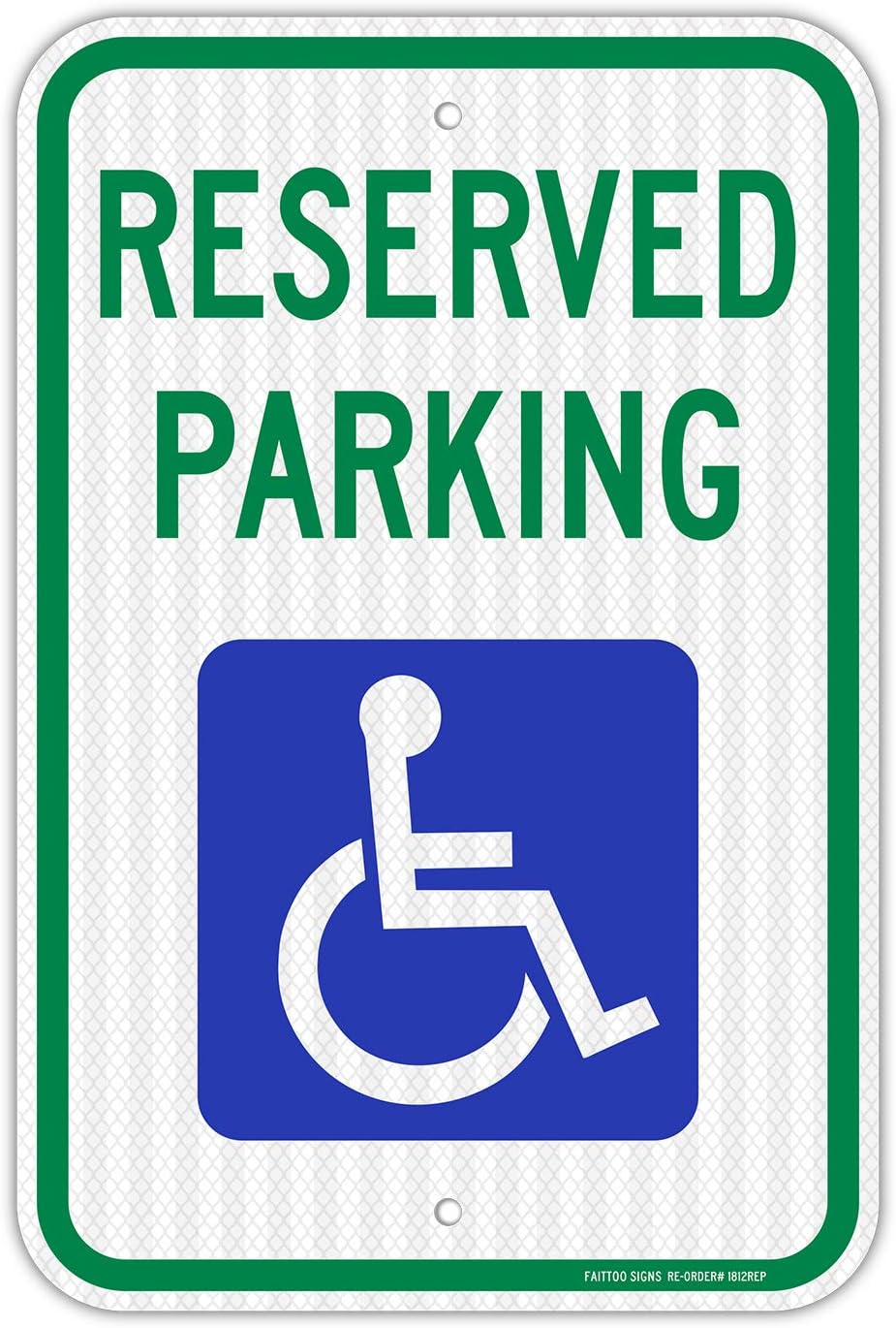 Mailitech Large (4 Pack) Handicap Parking Only Sign, 12x18 Inches