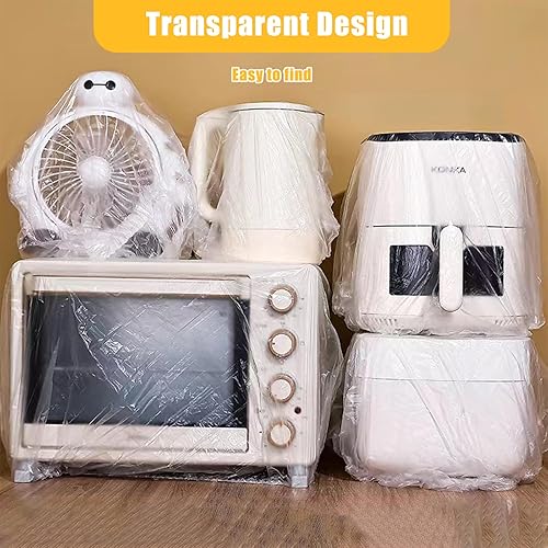 Miniatura 4 de Rhsaae 30 fundas gruesas para polvo para electrodomésticos pequeños, cubierta elástica transparente para polvo, bolsas a prueba de polvo, funda