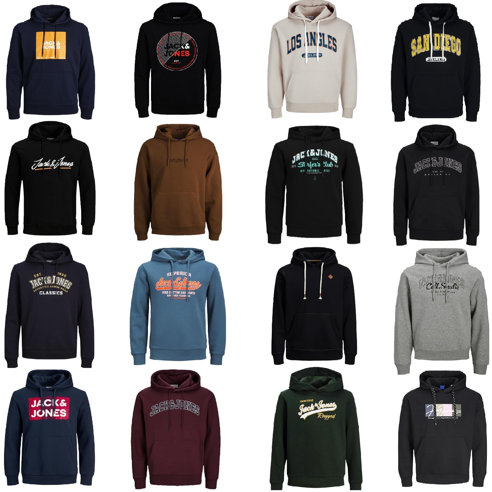 JACK & JONES Kapuzenpullover 3er Mix Pack Hoodie Fugu18 Sweat Shirt Herren Baumwollmix - Parent
