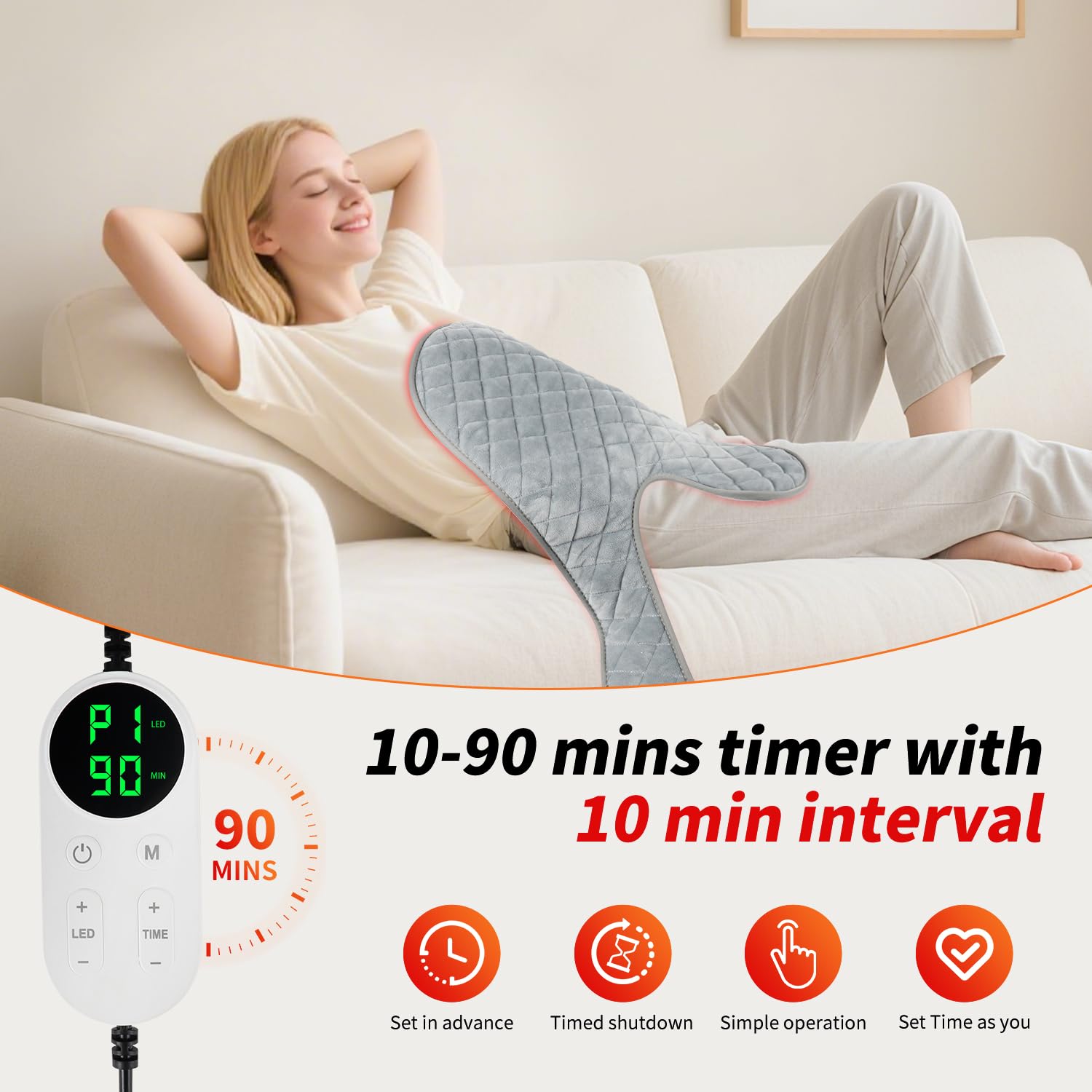 Red Light Therapy for Body, 3-in-1 LED Bead, 660nm&850nm Infrared Light Therapy Pad with Timer & Remote Control, Wearable Red Light Therapy Belt for Shoulder, Neck & Back Use at Home or Office