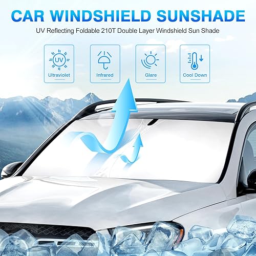 Miniatura 94 de KUST Parasol para parabrisas para Ford Fusion 2013-2020 2021, accesorios para ventana, protector de visera solar, plegable, bloquea los rayos UV