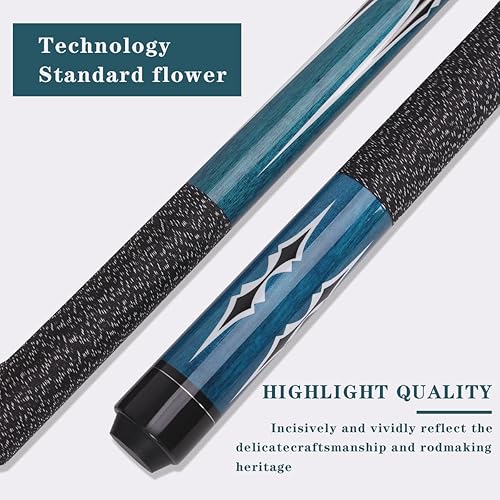 Miniatura 6 de Juego de taco de billar de arce de 58 pulgadas, 19 oz20 onzas, punta de 0.512 in, palo de billar profesional de madera dura de arce canadiense