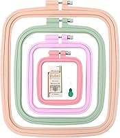 ZOCONE Square Embroidery Hoops Set of 4 Sizes ABS Plastic Cross Stitch Frames 3-8.7 Inch for Sewing Needlework