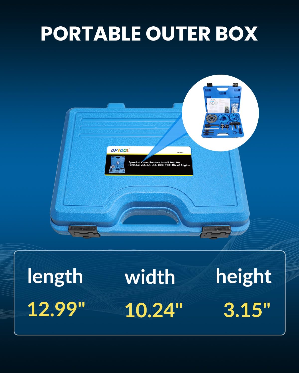 DPTOOL Herramienta de sincronización, Bomba de inyección, Extractor de Cubierta de piñón de Cadena, Compatible con Motor diésel Ford 2.0 2.2 2.4 3.2 TDDi TDCi