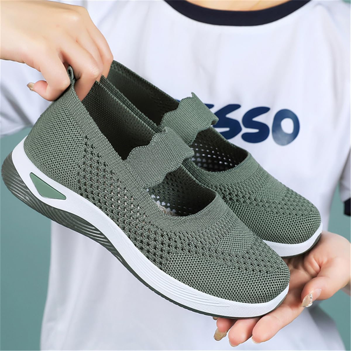 Zapatos Slip-On de Verano para Mujer - Loafers Ligeros y Transpirables, Antideslizantes & Acolchados,Zapatos Casuales de Punta Redonda para el Día a Día, Azul/Rosa/Negro/Khaki/Morado,Talla 36-42