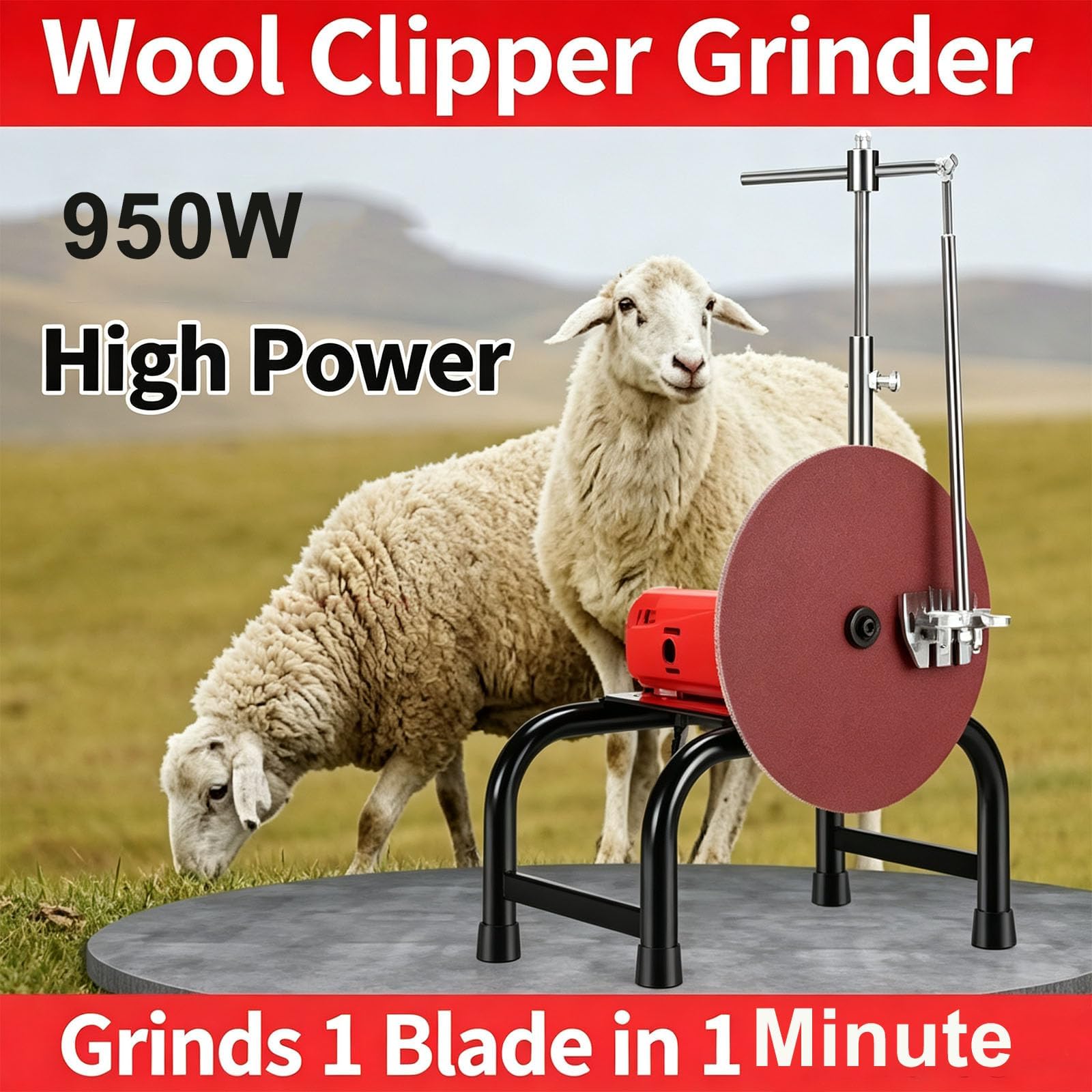 Affûteuse de Lames de Tondeuse à Moutons 950W, 6 Vitesses