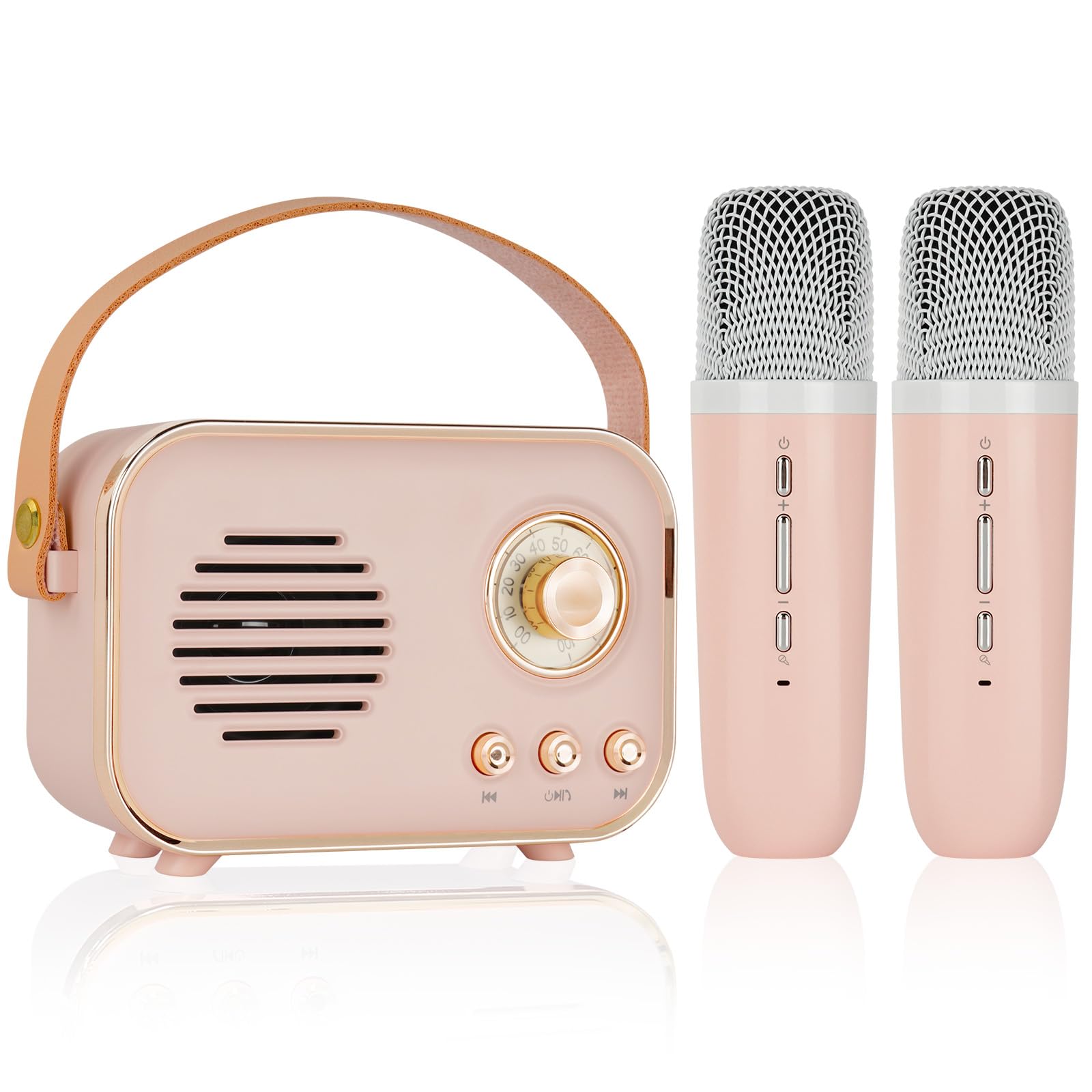 Ainiv urządzenie do karaoke dla dzieci i dorosłych z 2 bezprzewodowymi mikrofonami, przenośne zabawki karaoke z Bluetooth i zmieniaczem głosu, mikrofony prezentowe dla dzieci w wieku 3-18 lat