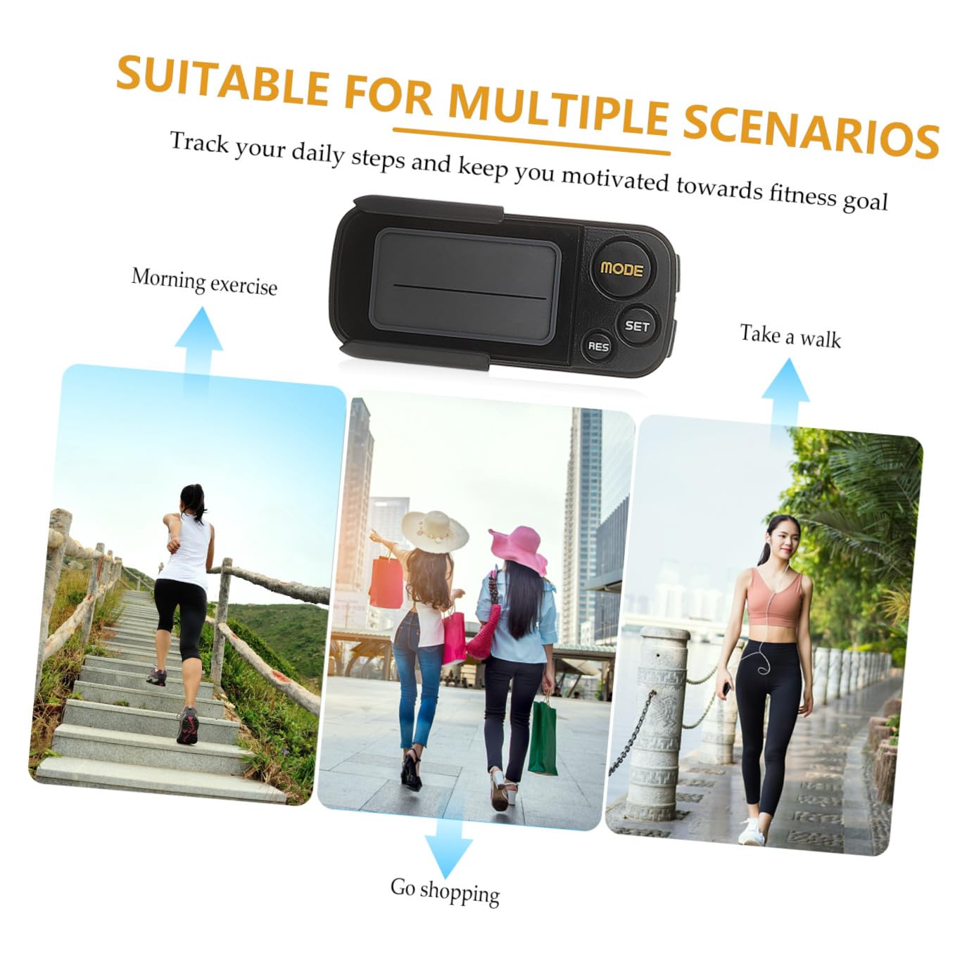 TOYANDONA Podómetro Digital con Pantalla Sensor Preciso Ejercicio Clip de Sujeción y Portátil Adultos