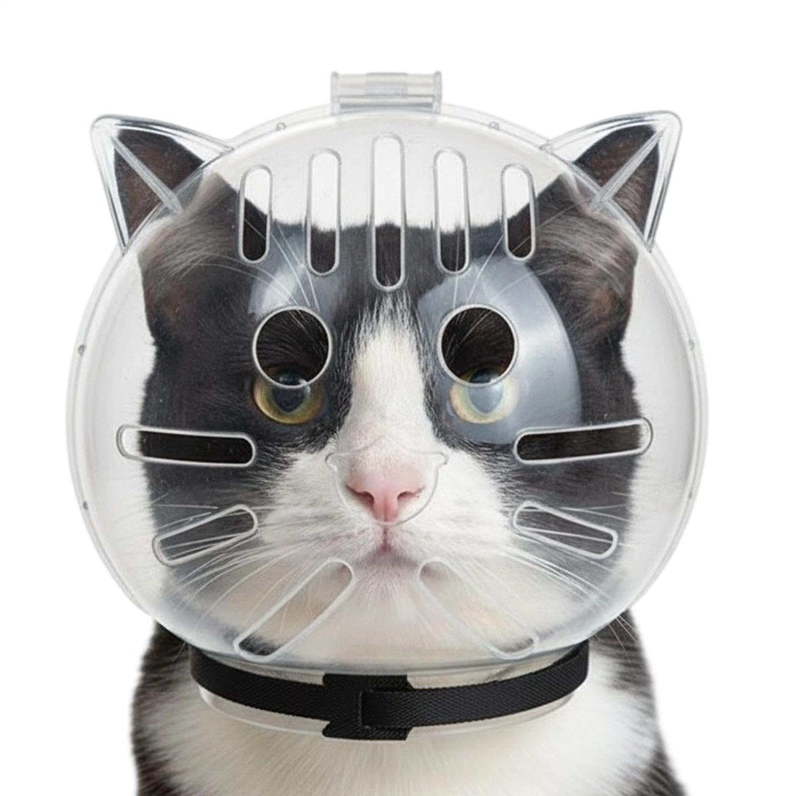 Cat Breathable Bubble Helmet 13.5x13.5x12.7cm/14.7x14.7x14.1cm Cat Muzzle & Helmet Cats Adjustable Hood Prevents Biting, Chewing Head Cover For Bath Nail Trimming