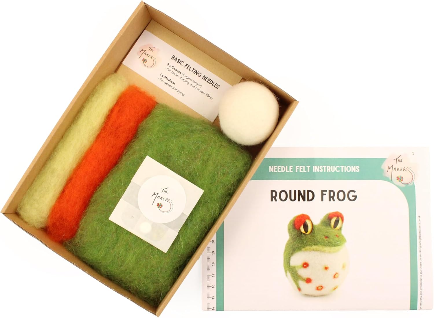 Wizardi Beginner Needle Felting Kit for Adults - Round Frog. Animal Felting Kit. Felting Tools. Wool Felting Supplies. Felt Crafts. Wool Felt. The Makerss