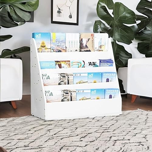 Miniatura 5 de ALISENED Estantería de 4 cabestras estantería de almacenamiento con 4 estantes estante de exhibición de libros organizador de libros organizador de
