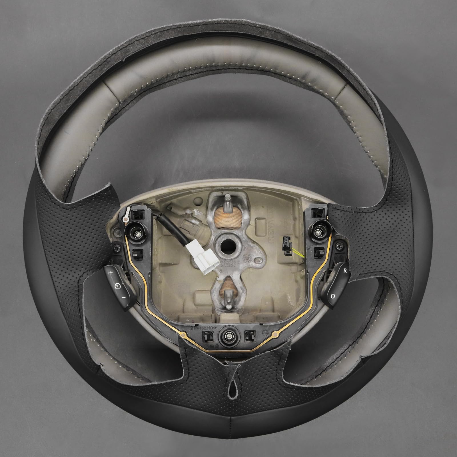 MEWANT Enveloppe de volant à coutures à faire soi-même style 3D pour Renault Clio 3 2005-2012 Accessoires de volant pour Renault Clio 3