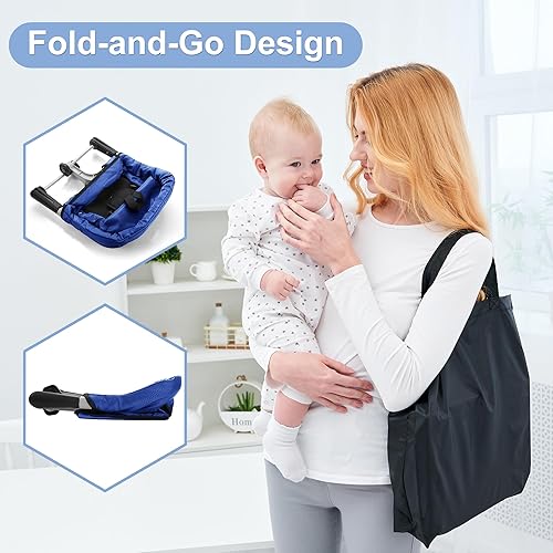 Miniatura 4 de Gancho rápido para silla de mesa alta con clip en la mesa de sujeción de la silla de alta carga, plegable, almacenamiento plano, fijación apretada,