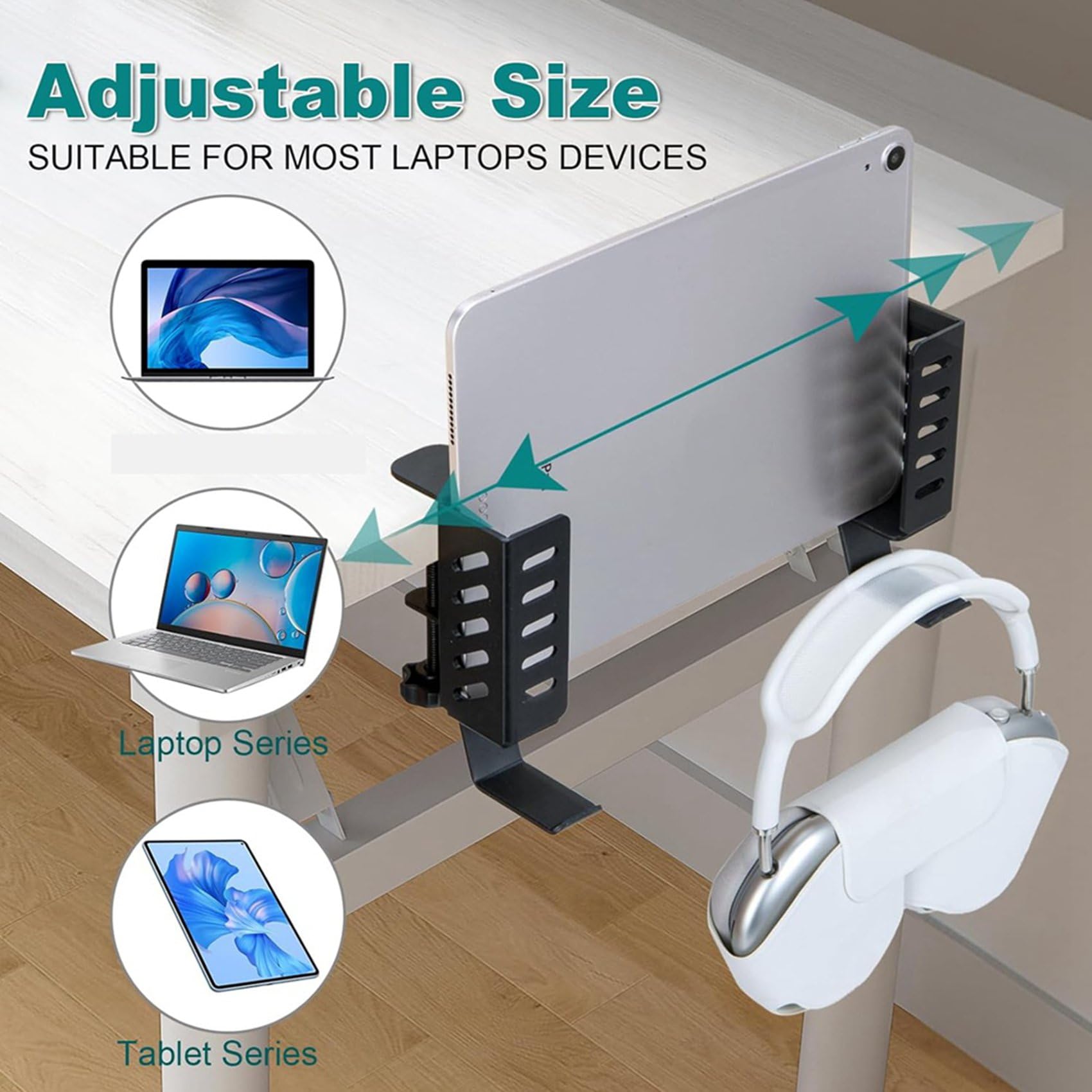 Support de rangement multifonction pour ordinateur portable Noir