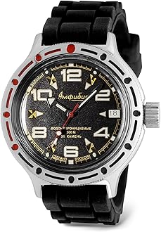 VOSTOK | Classic Amphibian Automatic Self-Winding Russian Diver Wrist Watch | WR 200 m | Amphibia 420335 | Fashion | Business | Casual Men's Watches
