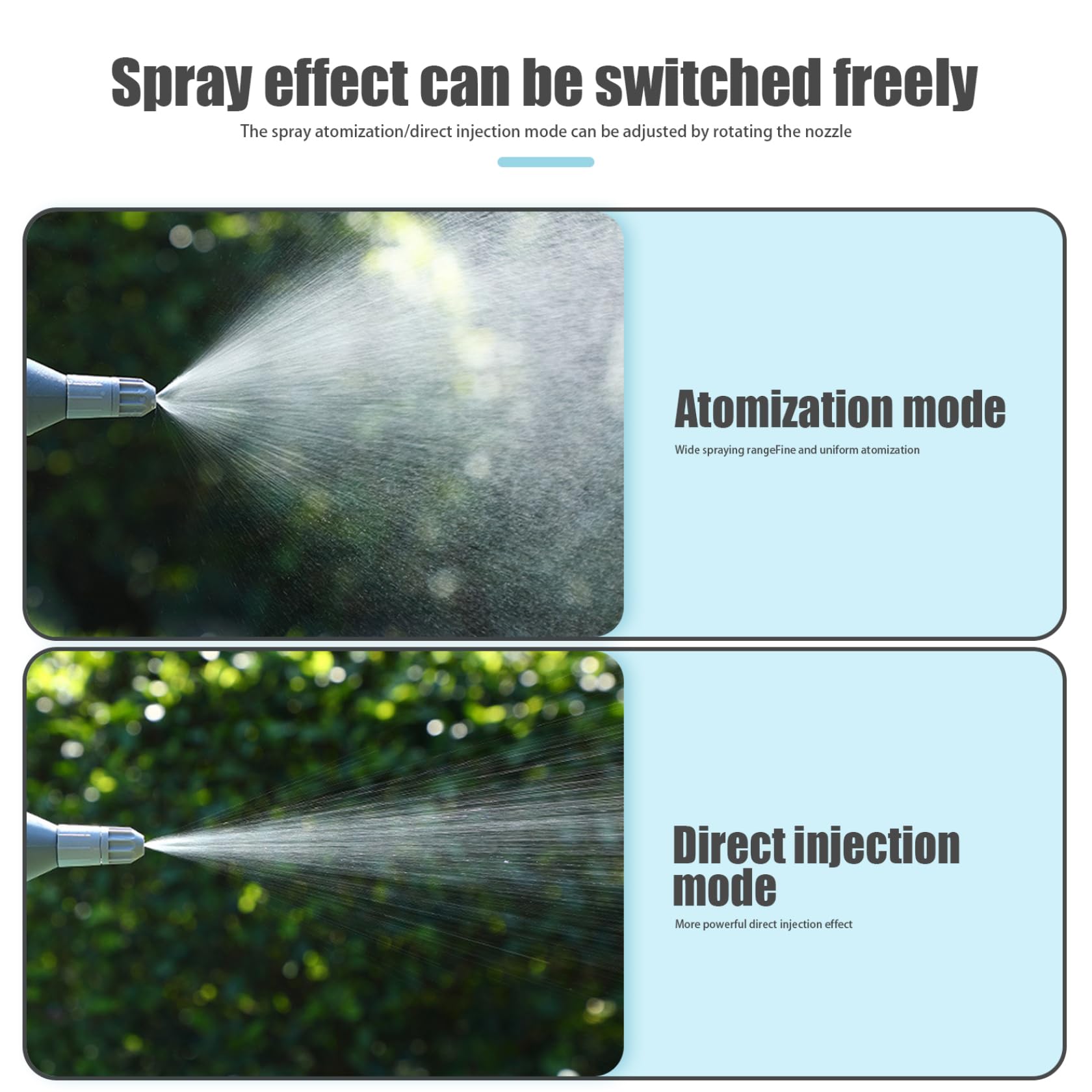 Spruzzatore elettrico, spray a spruzzo elettrico USB 2L, 2 Spruzzatore a pressione da 2000 mAh con spruzzatore in scala dell'ugello di estensione per giardinaggio annaffiato, blu, spruzzatori