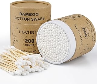 Bamboo Cotton Swabs 400 count, Organic Cotton Swab Round ...